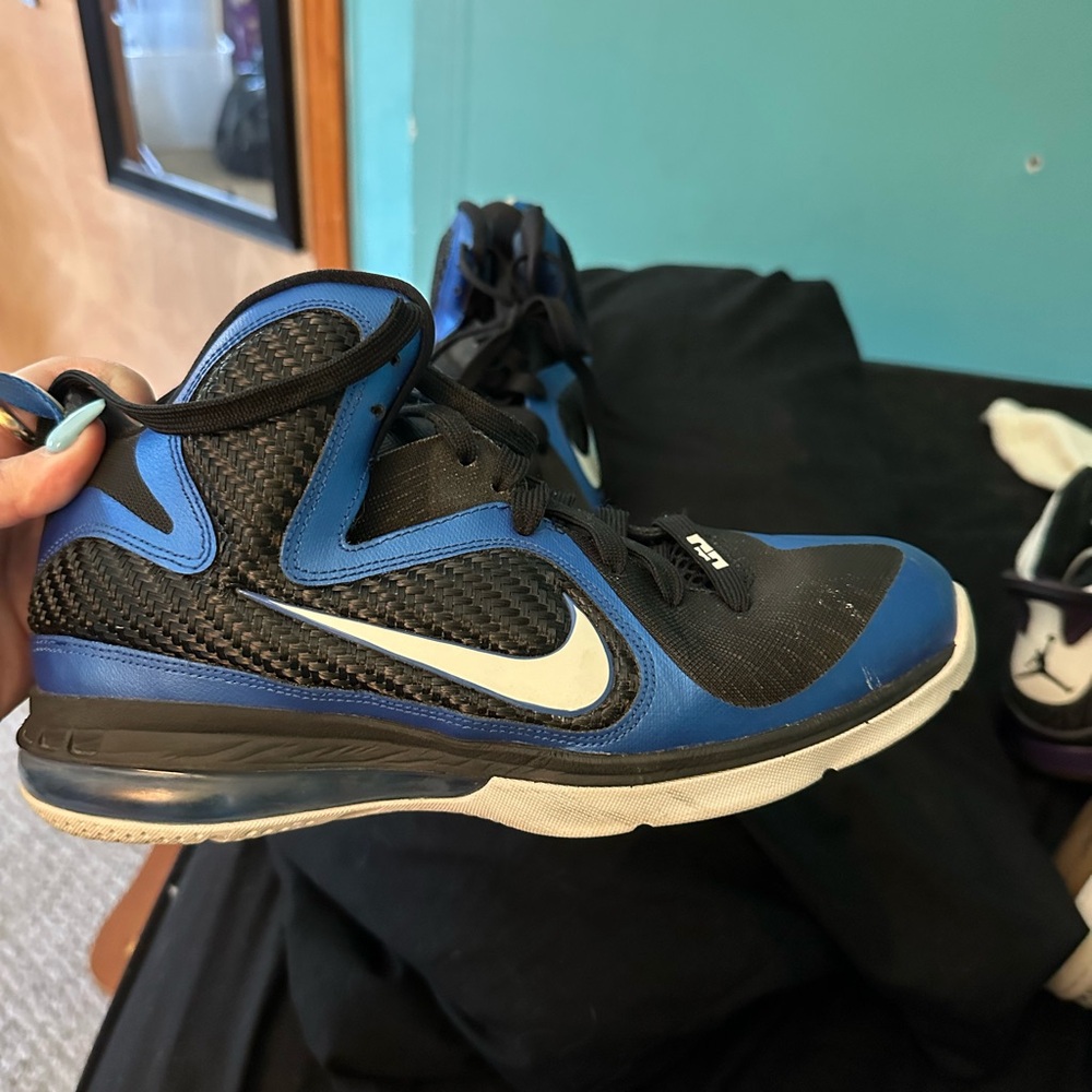 Lebron’s Nike Black and Blue Athletic Sneakers